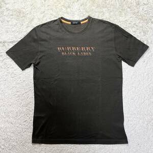 BURBERRY BLACK LABEL バーバリー ブラックレーベル ロゴ 刺繍 プリント 半袖 Tシャツ トップス メンズ 3 カーキ