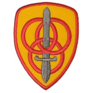 アイロンワッペン・パッチ アメリカ陸軍第3パーソナルコマンド赤 部隊章・階級章