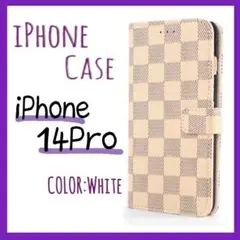 スマホケース アイフォンケース iPhone14PRO ケース 手帳型 白