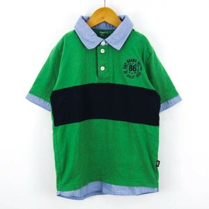 ギャップキッズ 半袖デニムシャツ 重ね着風 ポロシャツ ボーダー 男の子用 110サイズ 緑青 キッズ 子供服 GAPKIDS
