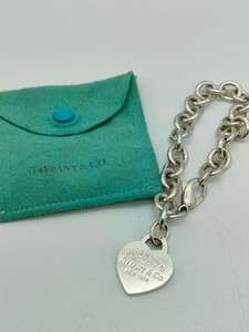 1円〜 TIFFANY&Co. ティファニー RETURN TO リターントゥ ハート タグ チェーン ブレスレット SV925 シルバー アクセサリー 保存袋つき