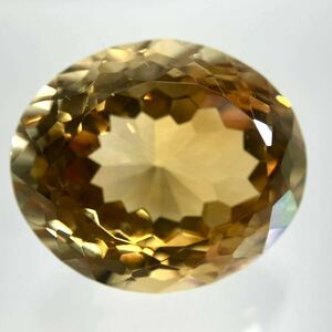 ☆天然シトリン13.873ct☆M 約16.8×14.4mm ソーティング付 ルース 裸石 宝石 ジュエリー jewelry quartz citrine