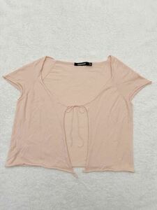 DKNY sizeS/P カシミヤ混 半袖ニットカーディガン サクラ色 ピンク ダナキャラン