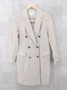 ◇ MOUSSY マウジー リネン混 長袖 コート サイズ1 ベージュ レディース