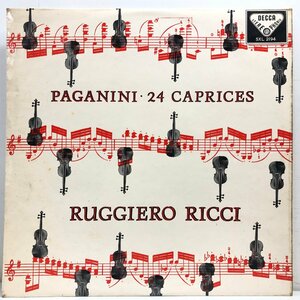 【UK盤 LP】PAGANINI 24 CAPRICES パガニーニ・24の奇想曲 / RUGGIERO RICCI ルッジェーロ・リッチ 1959年 DECCA SXL2194 ▲