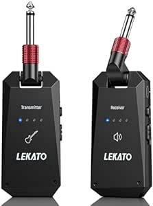 LEKATO ギター ワイヤレス ギターアンプ ギター送受信機 24ビット48KHz ワイヤレス安定転送 小型軽量 充電式 4チャ