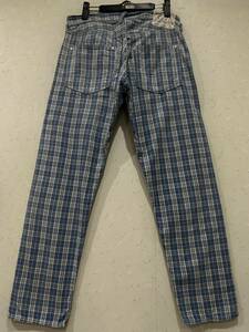 ※EVISU エヴィス エビス LOT 2000T チェック コットンパンツ 日本製 34 　　　 BJBC.E