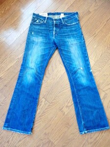 アバクロンビー＆フィッチ BAXTER ローライズ スリム ブーツ ウォッシュ ダメージ ジーンズ デニム Abercrombie&Fitch W30 L30