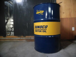 SUNOCO　200Lドラム缶　オフィスアクセント/露天風呂釜/野外BBQ/水がめ/ガレージテーブル/作業台