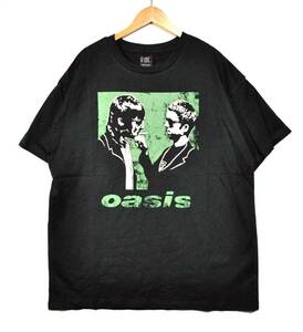 即決【OASIS】オアシス プリントTシャツ 黒 XL バンドT ロックT 古着良品