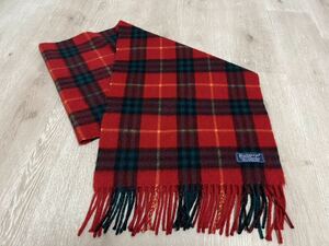 BURBERRY　バーバリー　マフラー　カシミア100％　レッド系　美品　送料無料!!!