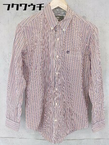 ◇ Timberland ストライプ ボタンダウン BD ロゴ 刺繍 長袖 シャツ サイズXS ホワイト オレンジ パープル メンズ