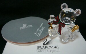 1000円スタート 置物 SWAROVSKI スワロフスキー Kris Bear Celebration クリスベア セレブレーション 238168 箱付 くま オブジェ 4 F10028