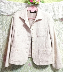 白ピンクカーディガンコート/外套/アウター White pink cardigan coat mantle