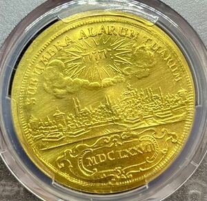 【1円スタート】1972年 ドイツ ニュルンベルク5ダカット金貨 PCGS UNC DETAILSイギリス エリザベス ウナとライオンコイン銀貨ではない