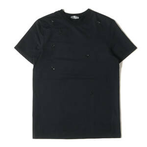 Dior HOMME ディオールオム Tシャツ サイズ:XS 17AW ビーズ BEE 刺繍 ライトウェイト スウェット Tシャツ ブラック イタリア製