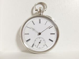 商館時計　ファブルブラント商会　盾獅子印（最高級品）　15石　鍵巻き　銀無垢ケース　分解清掃済み