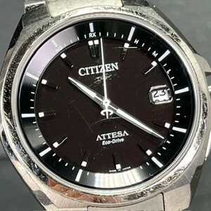 CITIZEN ATTESA シチズン アテッサ エコドライブ ATD53-3052 ソーラー電波 腕時計 チタン ブラック アナログ ラウンド カレンダー