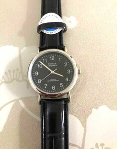 T023 新品 ROYAL CROWN ロイヤルクラウン 腕時計 丸形 メンズ 革ベルト