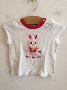 【送料無料】中古 miki HOUSE ミキハウス Tシャツ ウサギ サイズ80