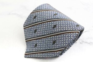 バレンシアガ シルク ストライプ柄 小紋柄 幾何学模様 日本 ブランド ネクタイ メンズ ネイビー