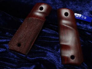 発見在庫売り切り 本紫檀 インディアンローズウッド製 コルト ガバメント 1911A1 グリップ /GV08 最上級ローズウッド製
