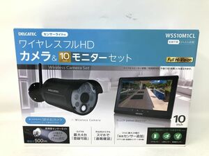 未使用品【DXアンテナ】センサーライト付ワイヤレスフルHDカメラ＆10inchモニターセット WSS10M1CL　防犯カメラ　精密機器【いわき平店】