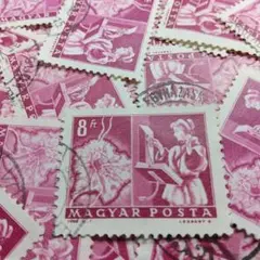 アートな切手　W40501 郵便と電気通信　働く女性　ハンガリー　30枚