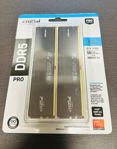 【新品・未開封】Crucial Pro 64GB Kit (2x32GB) DDR5-5600 UDIMM CP2K32G56C46U5 - 2