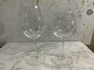 R127 バカラ　ワイングラス クリスタルガラス　大小2点セット