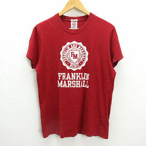 ◇ITAL製 フランクリン＆マーシャル/FRANKLIN MARSHALL ロゴプリントTシャツ【M】 /赤/MENS/78【中古】■