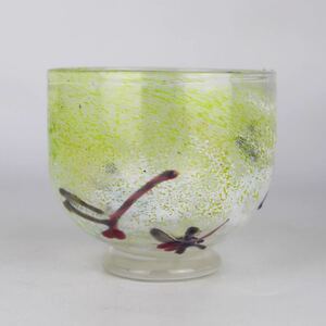 【葉】468　抹茶碗　ガラス　製碗　氷コップ　和ガラス　茶道　茶道具　