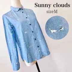 Sunny clouds 猫ちゃん ダンガリー シャツ