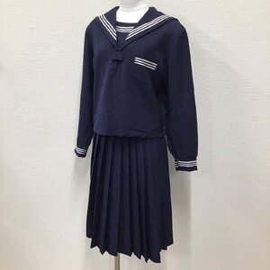 O140 (中古) 兵庫方面 校名不明 セーラー服 上下 2点セット /L/W66/白3本ライン/セーラー/スカート/中学校/高校/制服/学生服/女子学生