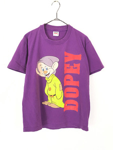 レディース 古着 90s USA製 Disney 白雪姫 「DOPEY」 おとぼけ 7人の小人 両面 キャラクター Tシャツ M 古着