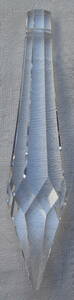 チェコプレシオサ製ボヘミアンクリスタルクリアー剣型ペンダント未使用品0318 