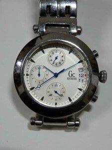 稼働品 GUESS GC7000 QZ 白文字盤 デイト クロノグラフ　レターパックプラス可 0109W1G