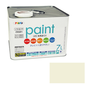 水性多用途EX アサヒペン 塗料・オイル 水性塗料3 7Lーミルキーホワイト