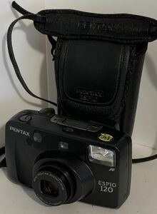 ☆極上美品・動作品☆ペンタックス PENTAX ESPIO 120 ブラック コンパクトフィルムカメラ シャッター フラッシュ ズーム OK！ 