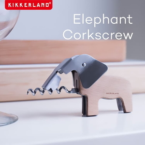 新品☆KIKKERLAND☆ワインオープナー エレファント　Elephant動物Corkscrew栓抜きコルク抜きゾウ像 置き物フィギュア可愛い 木製 北欧 雑貨