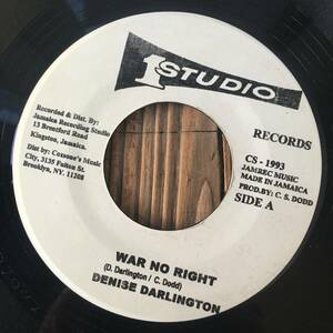 ★送料込み！1982！Big Riddim！”LOVE ME ALWAYS”！【Denise Darlington - War No Right / Version】7inch Studio One JA Reissue