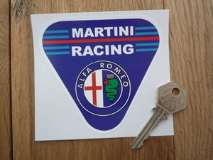 送料無料 Alfa Romeo Martini Racing Sticker Decal アルファロメオ マルティーニ ステッカー シール デカール 100mm x 95mm