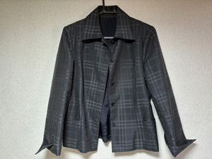 d1340◆バーバリーBURBERRY　LONDONレディースシャドーチェックジャケット42黒