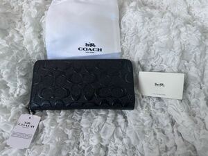 272 新品未使用 COACH コーチ 長財布 シグネチャー ラウンドファスナー アウトレット F58113