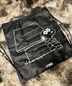 2017年製 非売品【PEANUTS × KAWS × UNIQLO SNOOPY スヌーピー コラボ JOE KAWS 特大巾着 エコバッグ 50×50cm】