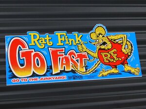 【Rat Fink・ラットフィンク】※《バンパーステッカー・GO FAST／サイズ80×180mm》　MOONEYES　(品番RDF051)