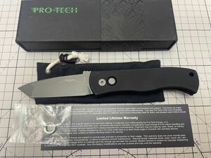 Pro-Tech E7T01 Emerson CQC7 3.25 154CM Bead Blasted Tanto Plain Blade, Black Aluminum Handles（合法化済み)