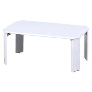 折りたたみテーブル 75 鏡面 ローテーブル 折りたたみ おしゃれ 座卓 センターテーブル ホワイト FGB-4845WH