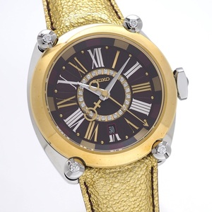  SEIKO (セイコー) ガランテ GMT 世界100本限定 YG ダイヤインデックス SBLM006 イエローゴールド 時計