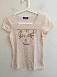 【送料無料】中古 Burberry バーバリー三陽商会 Tシャツ ピンク サイズ38